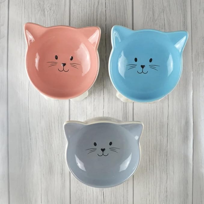Cozy Puppies Ceramic Cat Bowls Raised Cat Food Bowl